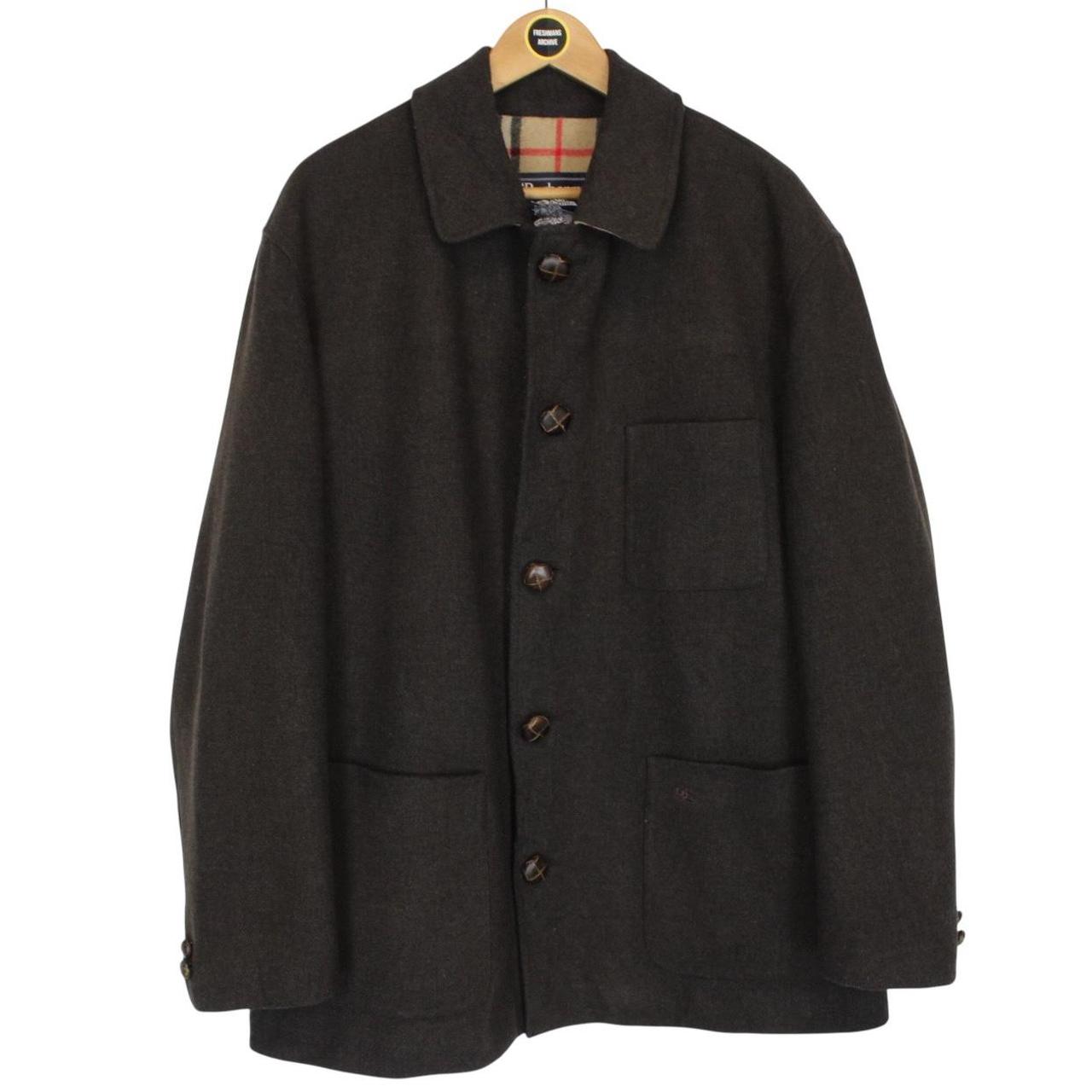 Vintage 90s Burberry Brown Cashmere Wool Blend Coat