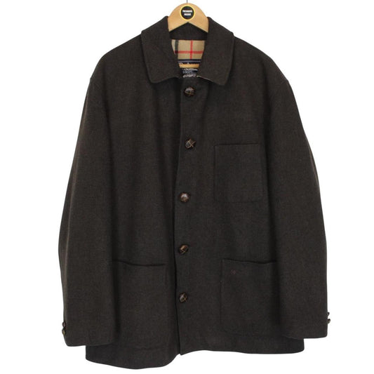 Vintage 90s Burberry Brown Cashmere Wool Blend Coat