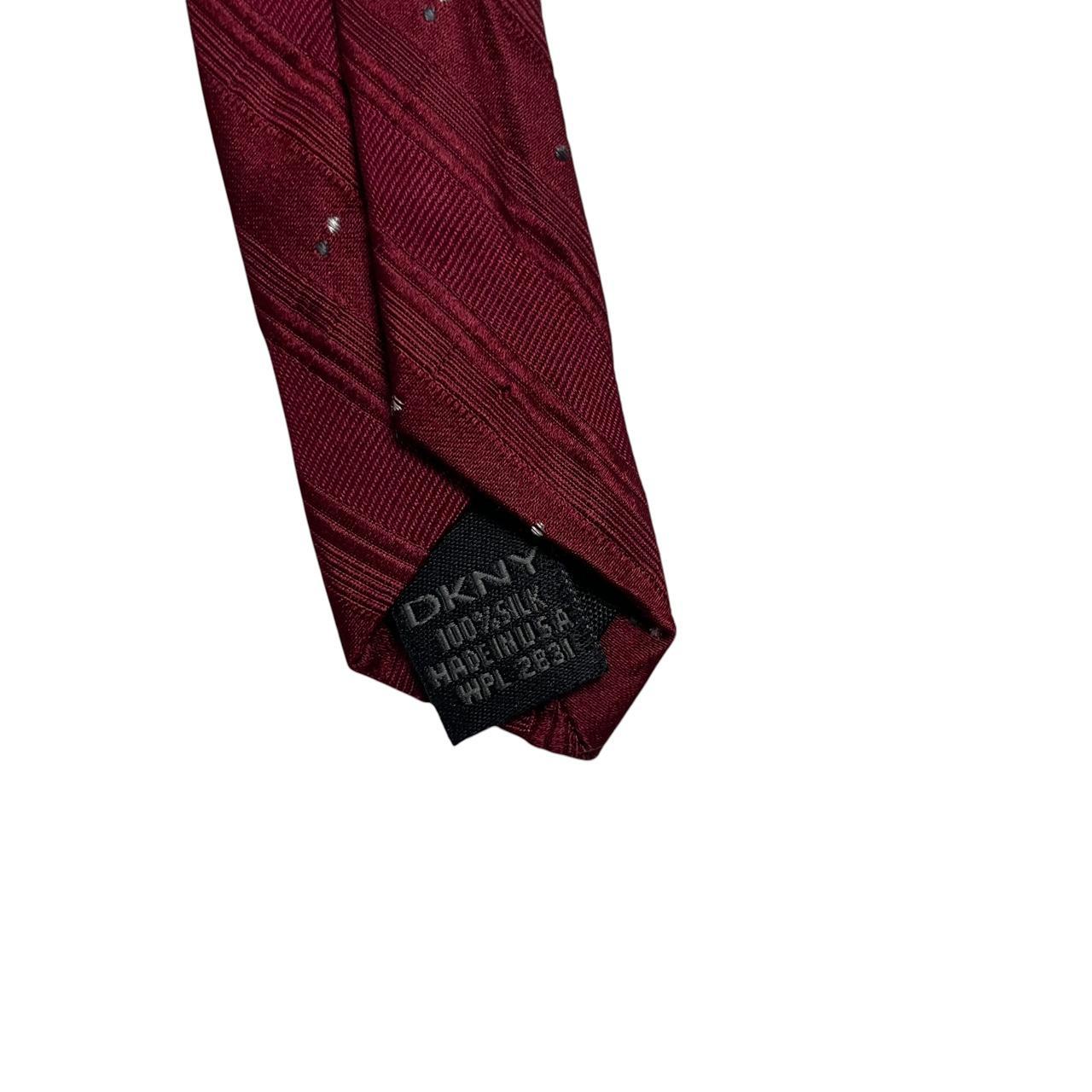 Vintage DKNY Burgundy Striped Silk Tie