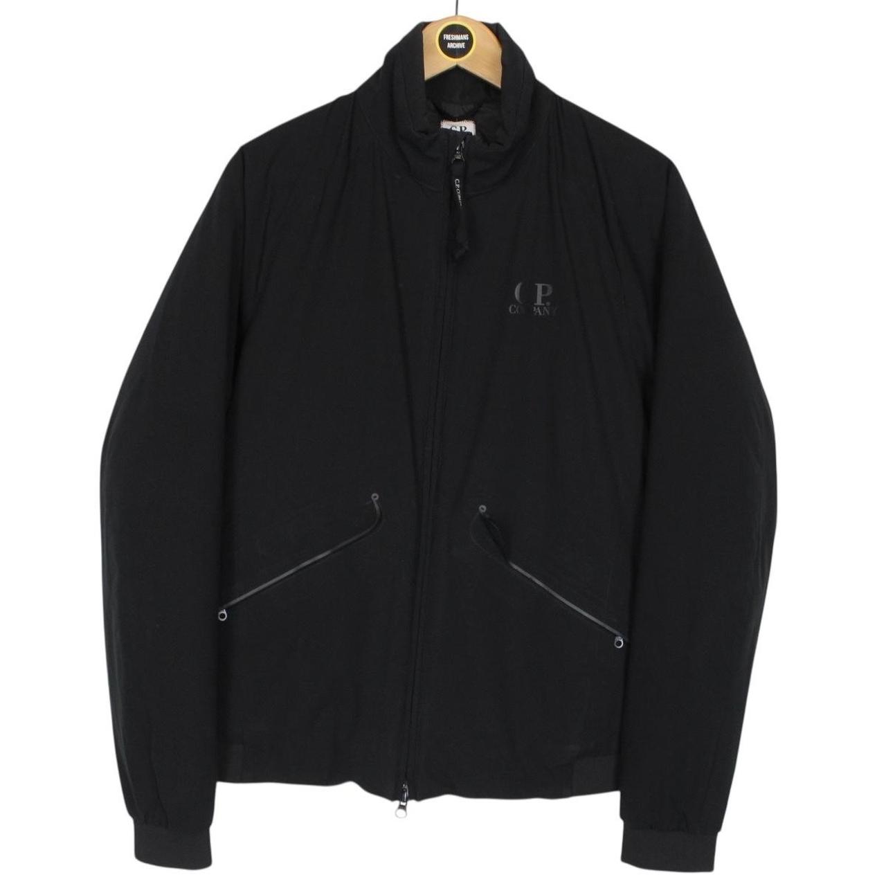 CP Company Blue Full Zip Pro-Tek Quilted Logo Print Jacket