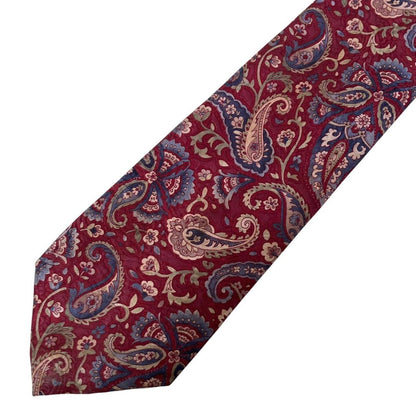 Vintage Christian Dior Multicoloured Paisley Print Silk Tie