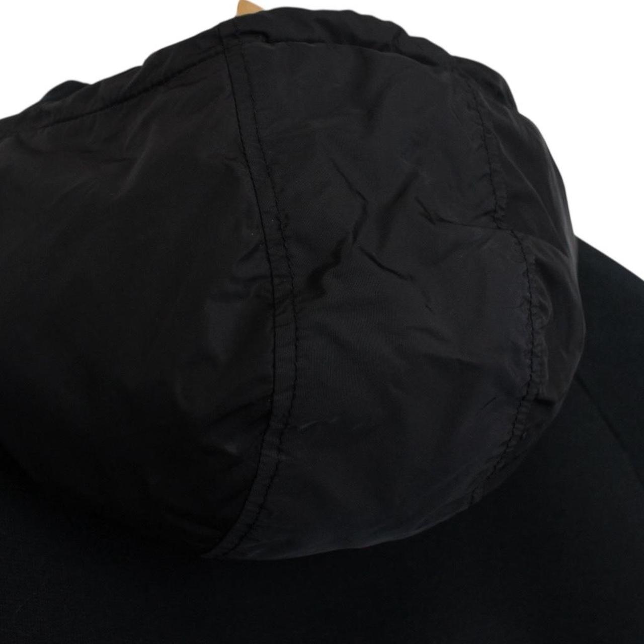 Prada Sport Black Full Zip Cotton Hoodie with Nylon Hood