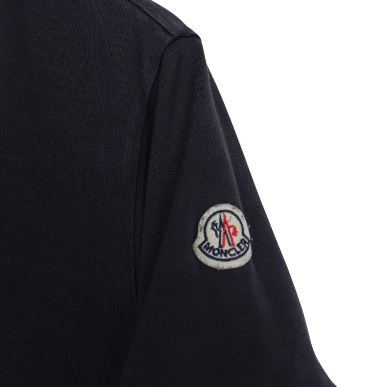 Moncler Maglia Navy Blue Sleeve Logo Short Sleeve T-Shirt