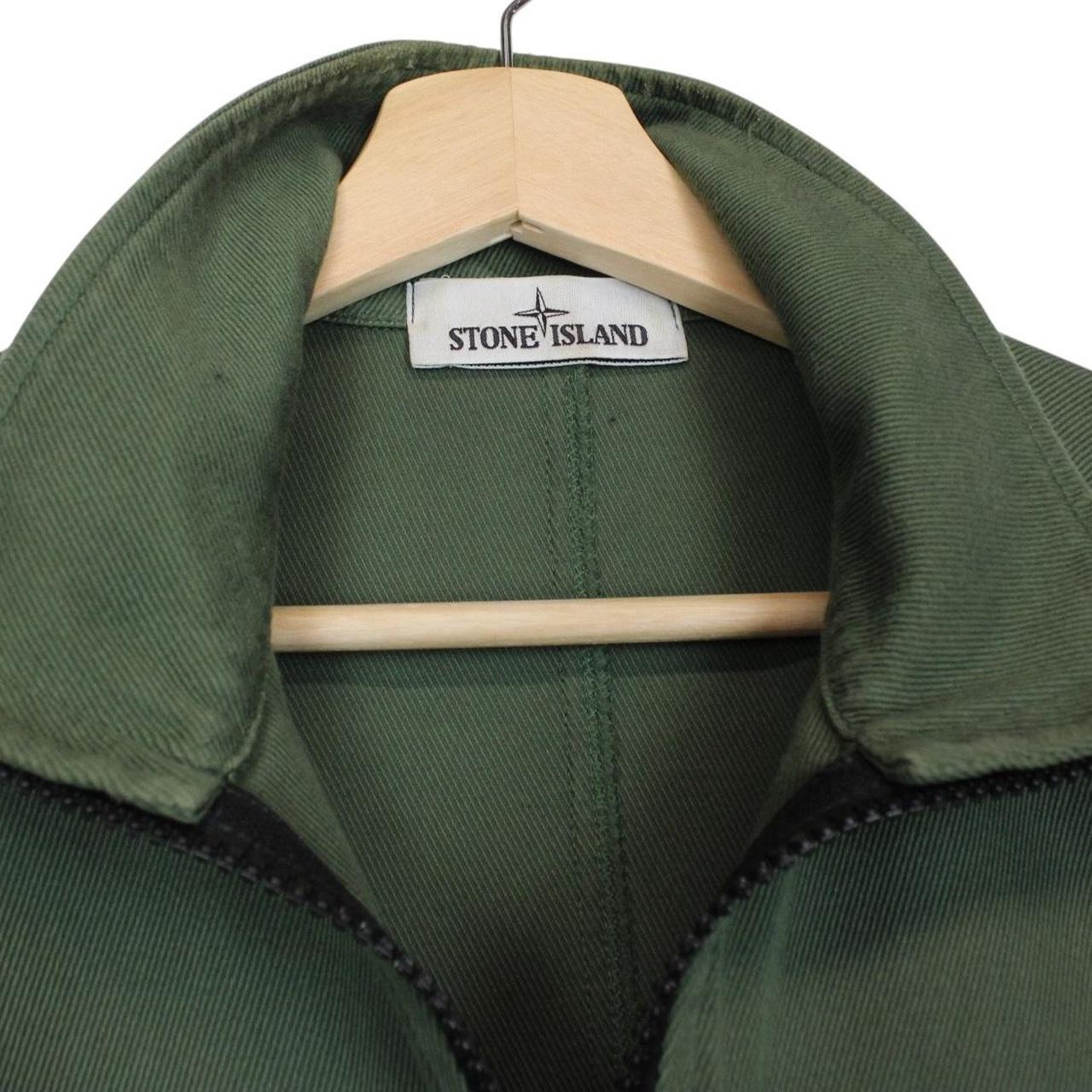 Stone Island AW 2021 Green 1/2 Zip Cotton Smock Jacket