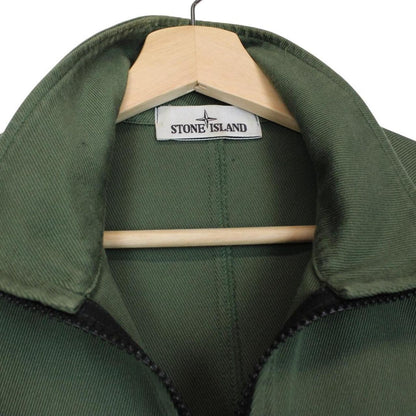 Stone Island AW 2021 Green 1/2 Zip Cotton Smock Jacket