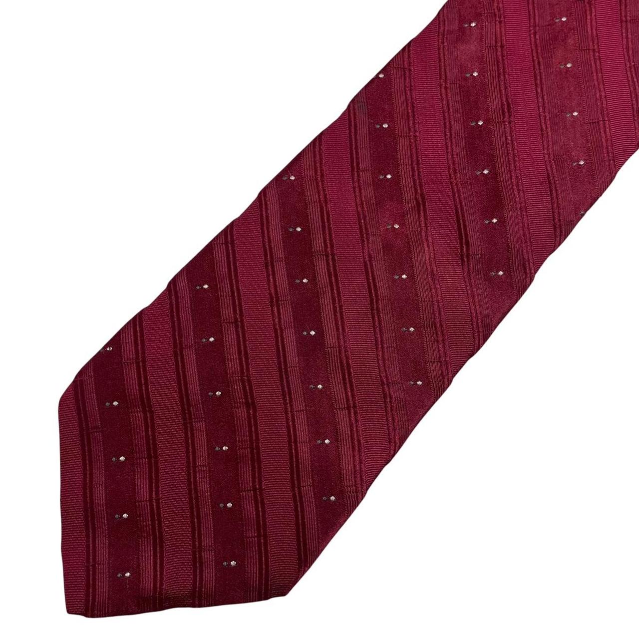 Vintage DKNY Burgundy Striped Silk Tie