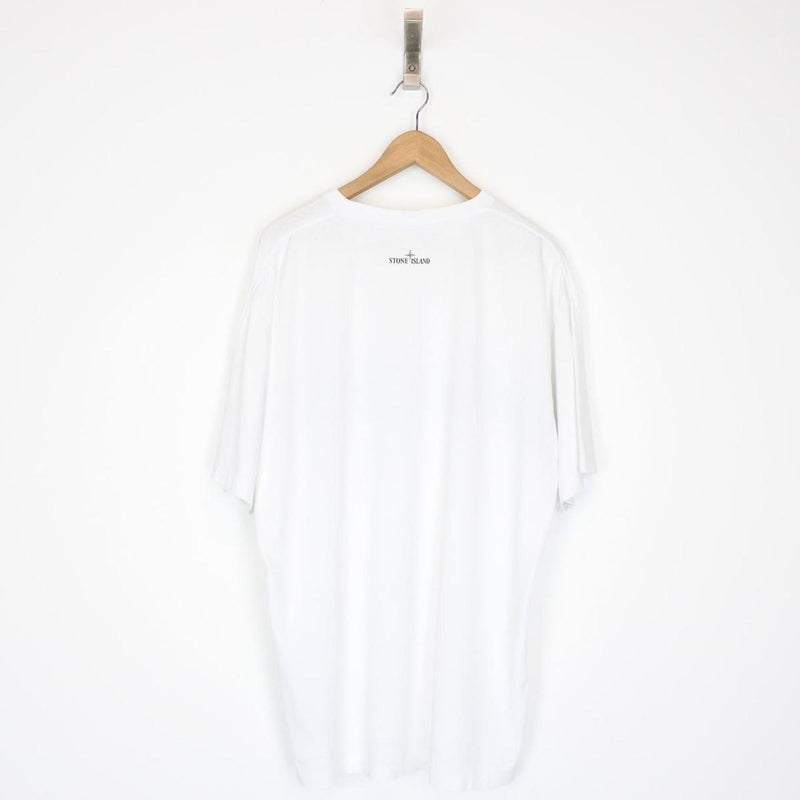 Stone Island AW 2023 White and Black Short Sleeve Logo Print T-Shirt
