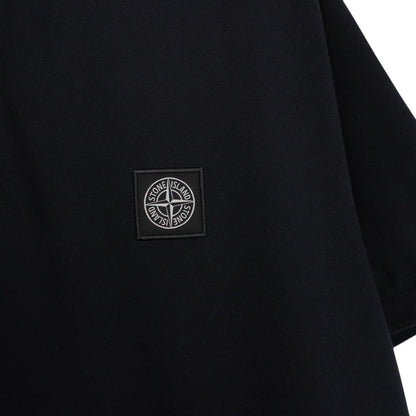 Stone Island Navy Blue Short Sleeve Compass Cotton Polo Shirt