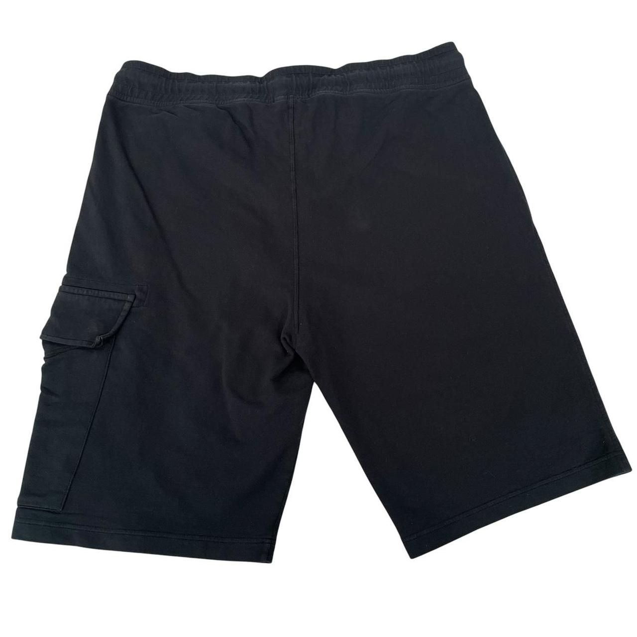 CP Company Navy Blue Cotton Micro Lens Fleece Jogger Shorts