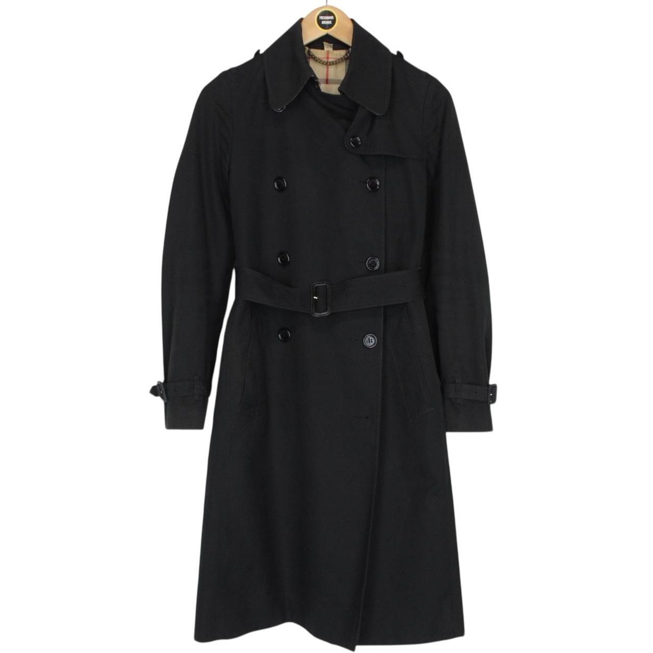 Burberry Black Nova Check Double Breasted Belted Trench Coat
