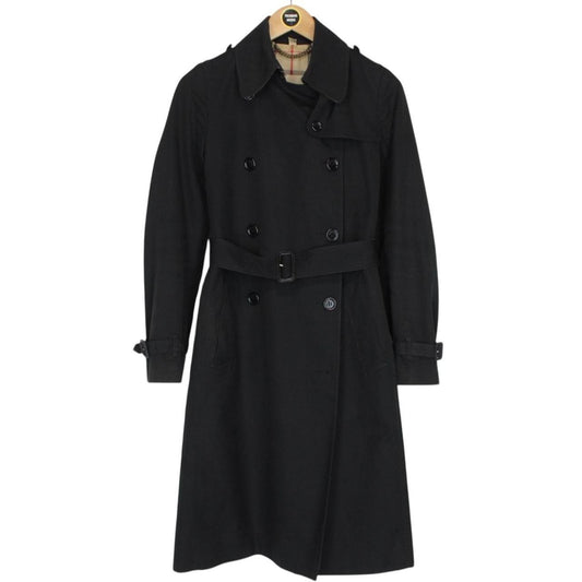 Burberry Black Nova Check Double Breasted Belted Trench Coat
