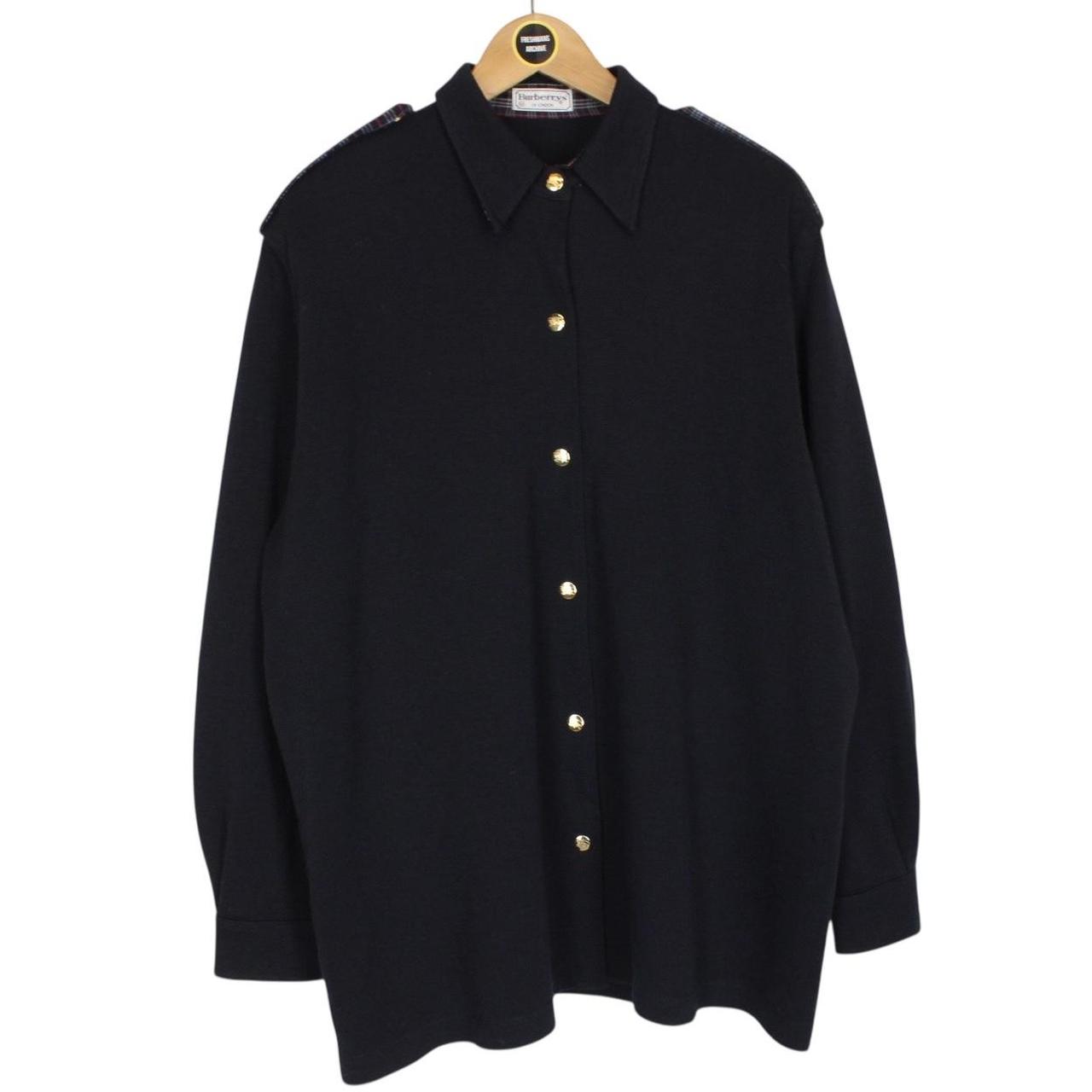 Vintage 90s Burberry Navy Blue Merino Wool Blend Knit Jumper