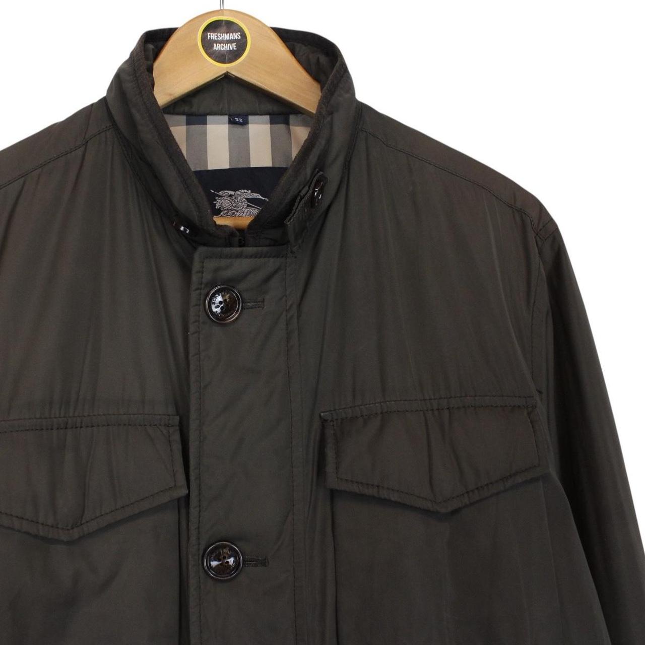 Vintage Burberry London Khaki Brown Nova Check Lined Multi Pocket Jacket