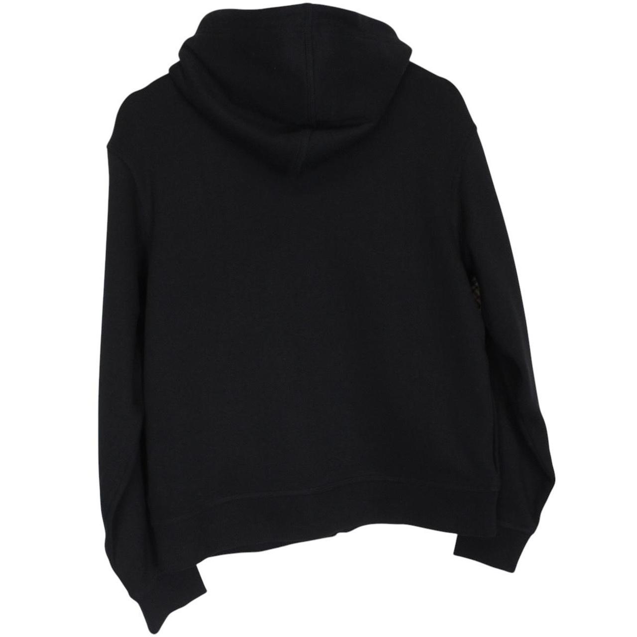 Burberry black hoodie with Nova Check trim and full zip, made of cotton.