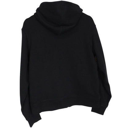 Burberry black hoodie with Nova Check trim and full zip, made of cotton.