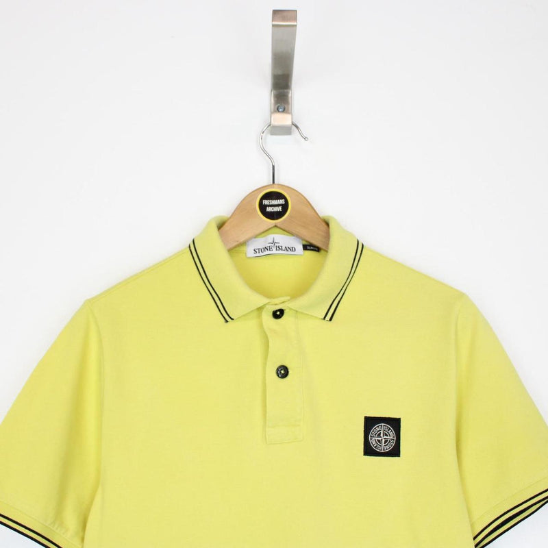 Stone Island Yellow Short Sleeve Compass Polo Shirt