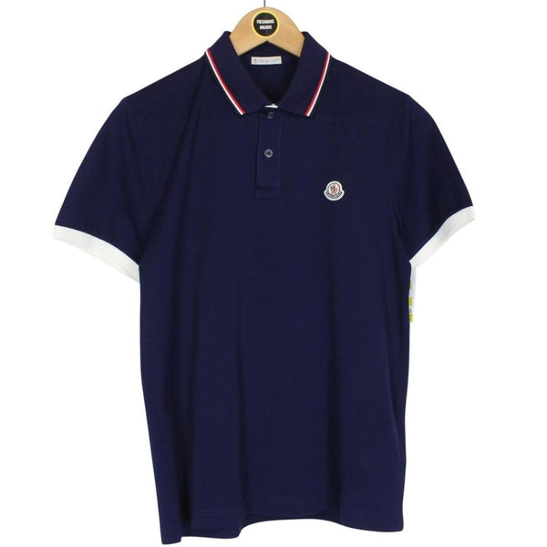 Moncler Maglia Manica Corta Navy Blue Short Sleeve Polo Shirt