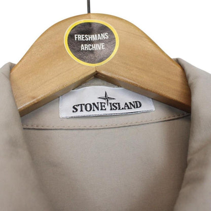 Stone Island SS 2023 Beige Full Zip Cotton Overshirt Jacket