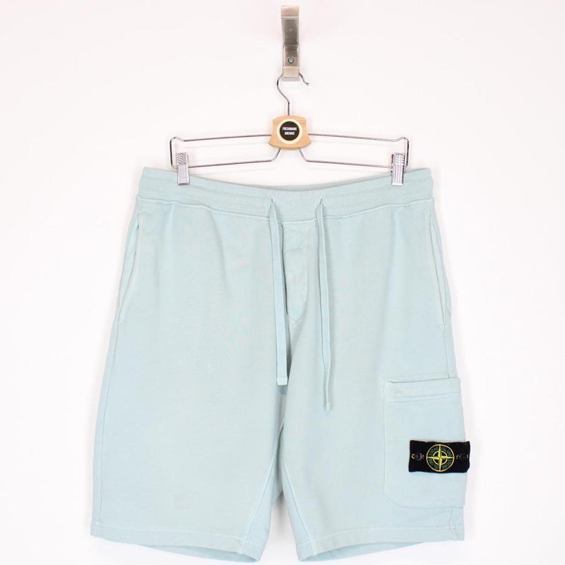 Stone Island SS 2022 Light Blue Cotton Jogger Shorts