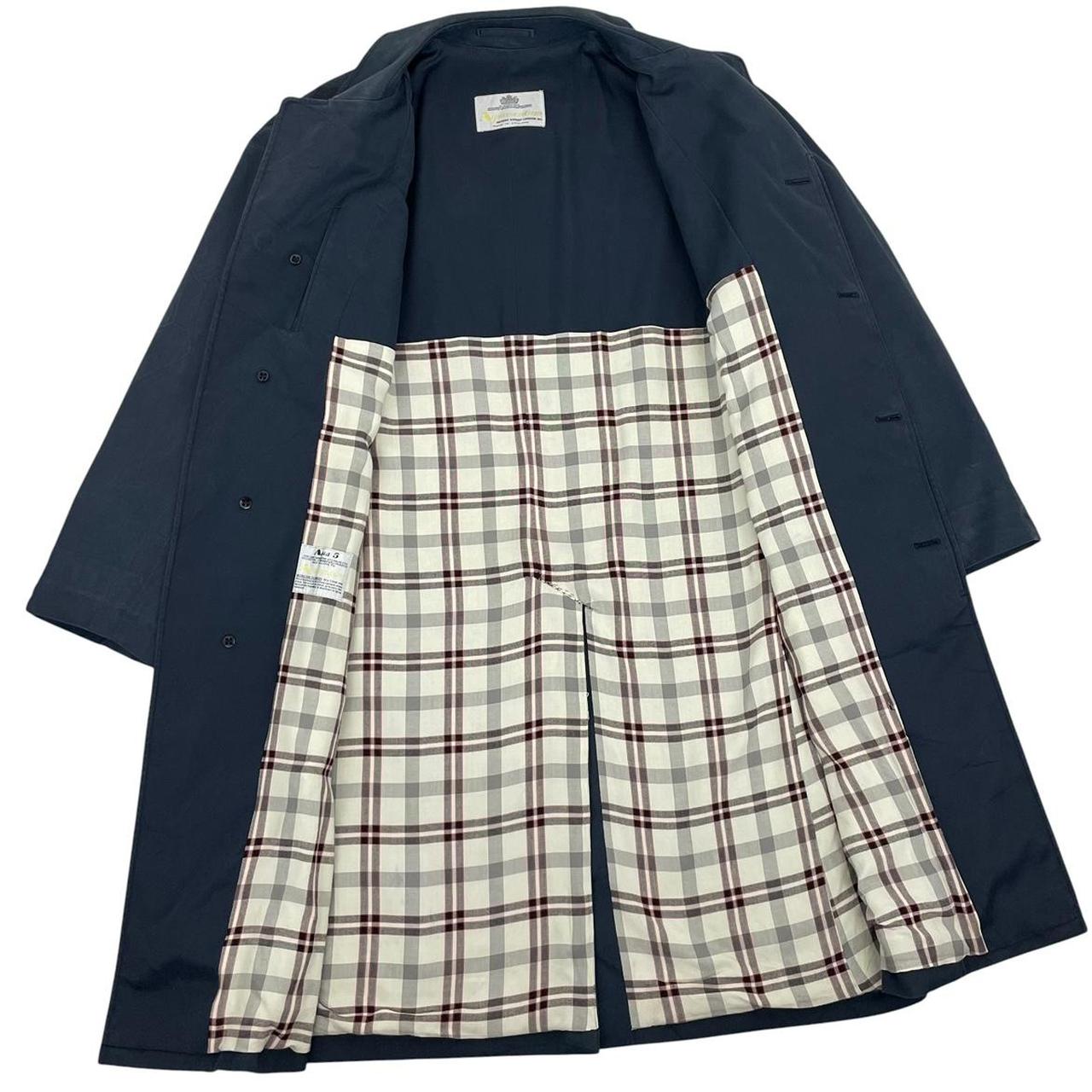 Vintage 90s Aquascutum Navy Blue Aqua 5 Single Breasted Trench Coat