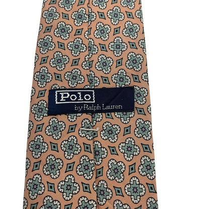 Polo Ralph Lauren multicoloured floral print silk tie with vibrant patterns and smooth texture.