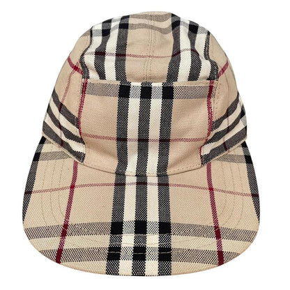 Vintage Burberry London Beige Nova Check 5 Panel Baseball Cap