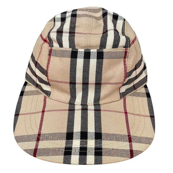 Vintage Burberry London Beige Nova Check 5 Panel Baseball Cap