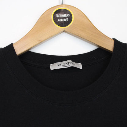 Valentino VLTN Logo Print Black and Red Short Sleeve T-Shirt