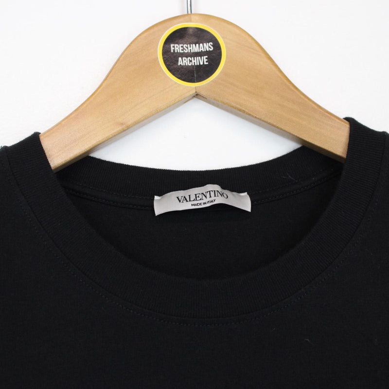 Valentino VLTN Logo Print Black and Red Short Sleeve T-Shirt