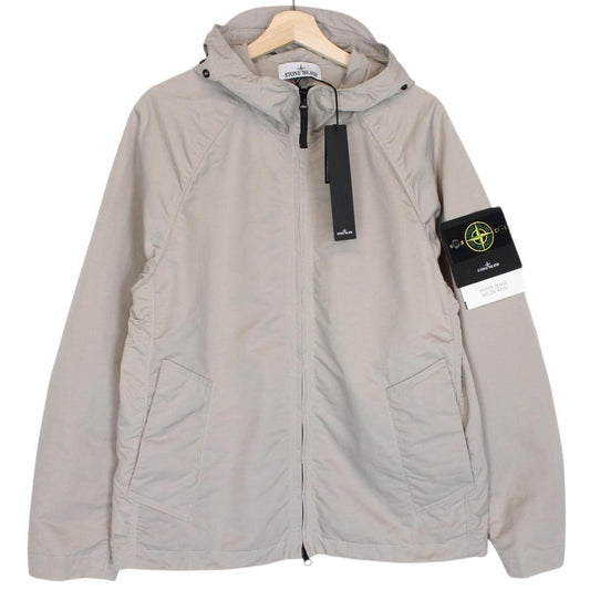 Stone Island SS 2023 Beige Hyper Dense Nylon Raso Full Zip Hooded Jacket
