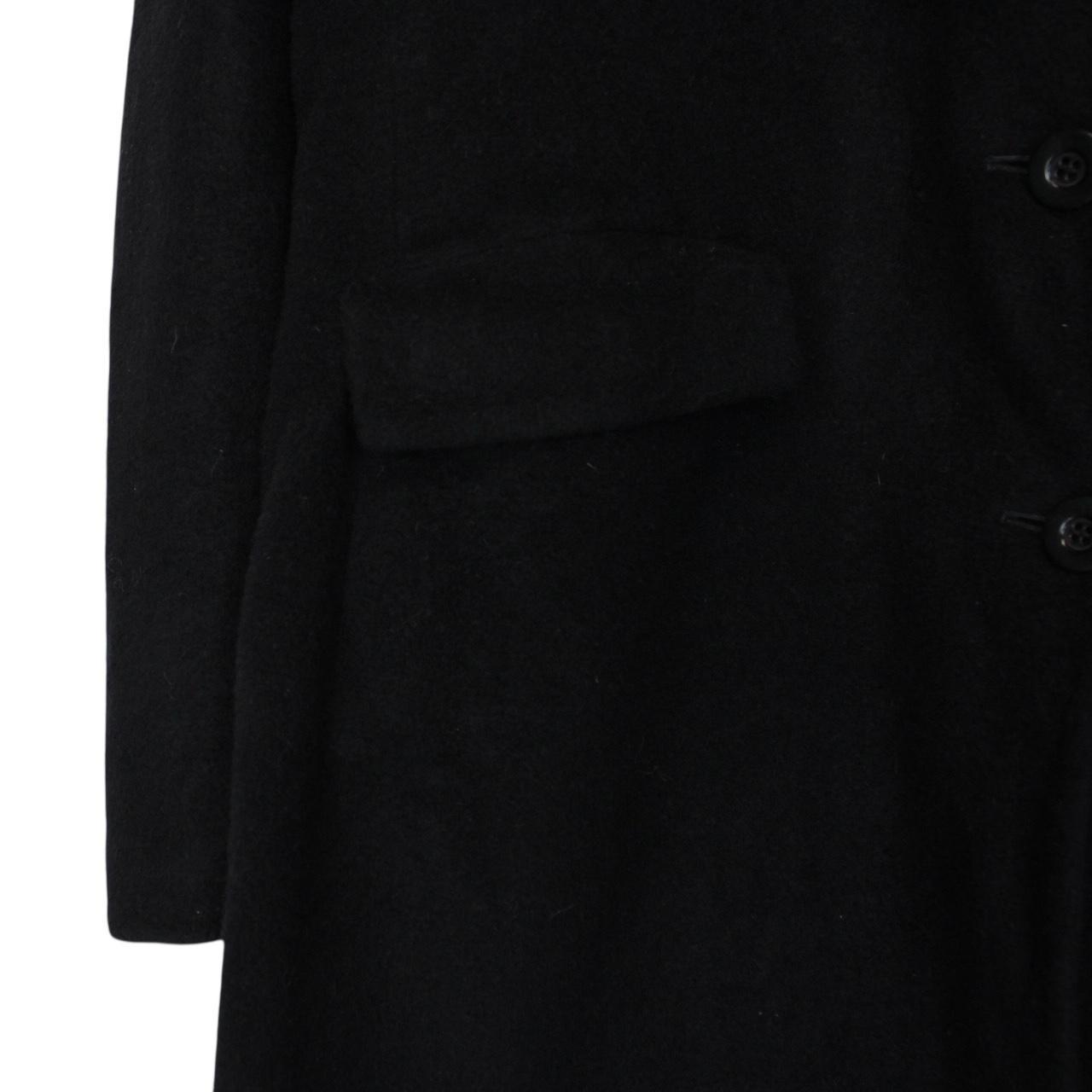 Vintage Burberry London Black Virgin Wool Overcoat