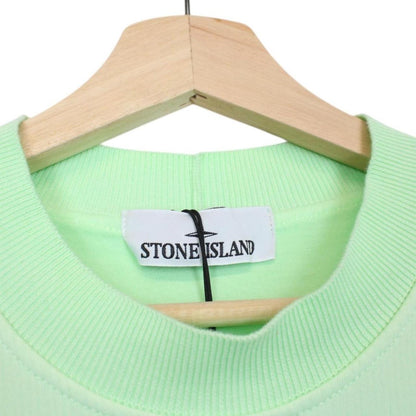 Stone Island Marina SS 2023 Light Green Plated Dyed Cotton Sweatshirt Jumper