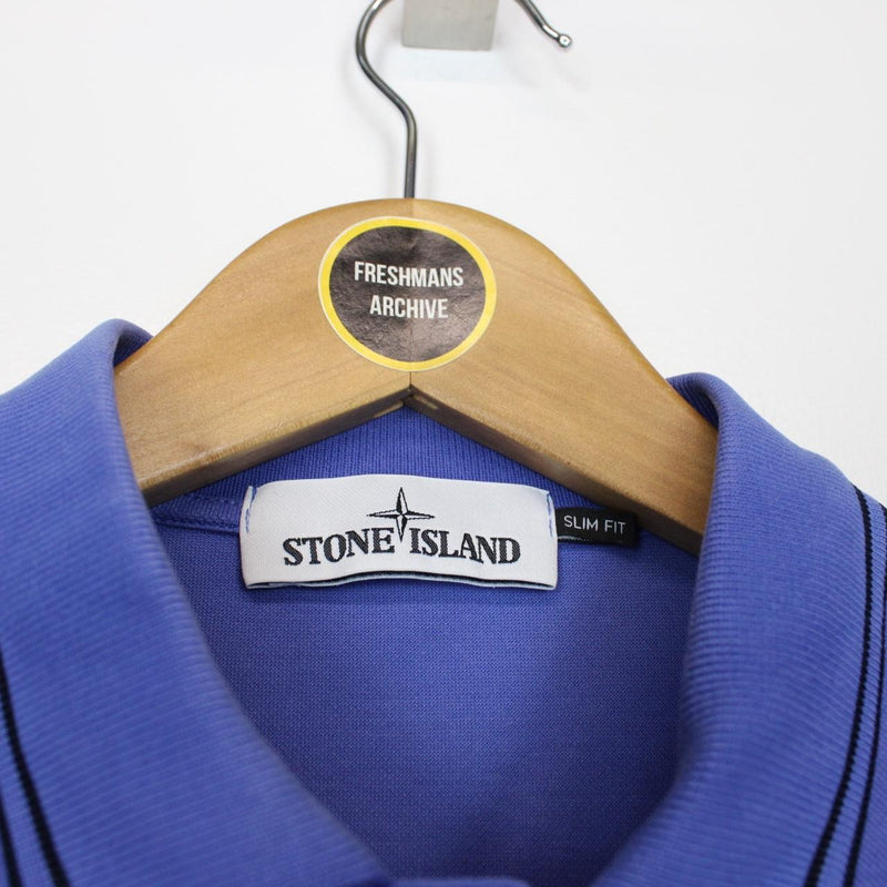 Stone Island Blue Short Sleeve Compass Polo Shirt