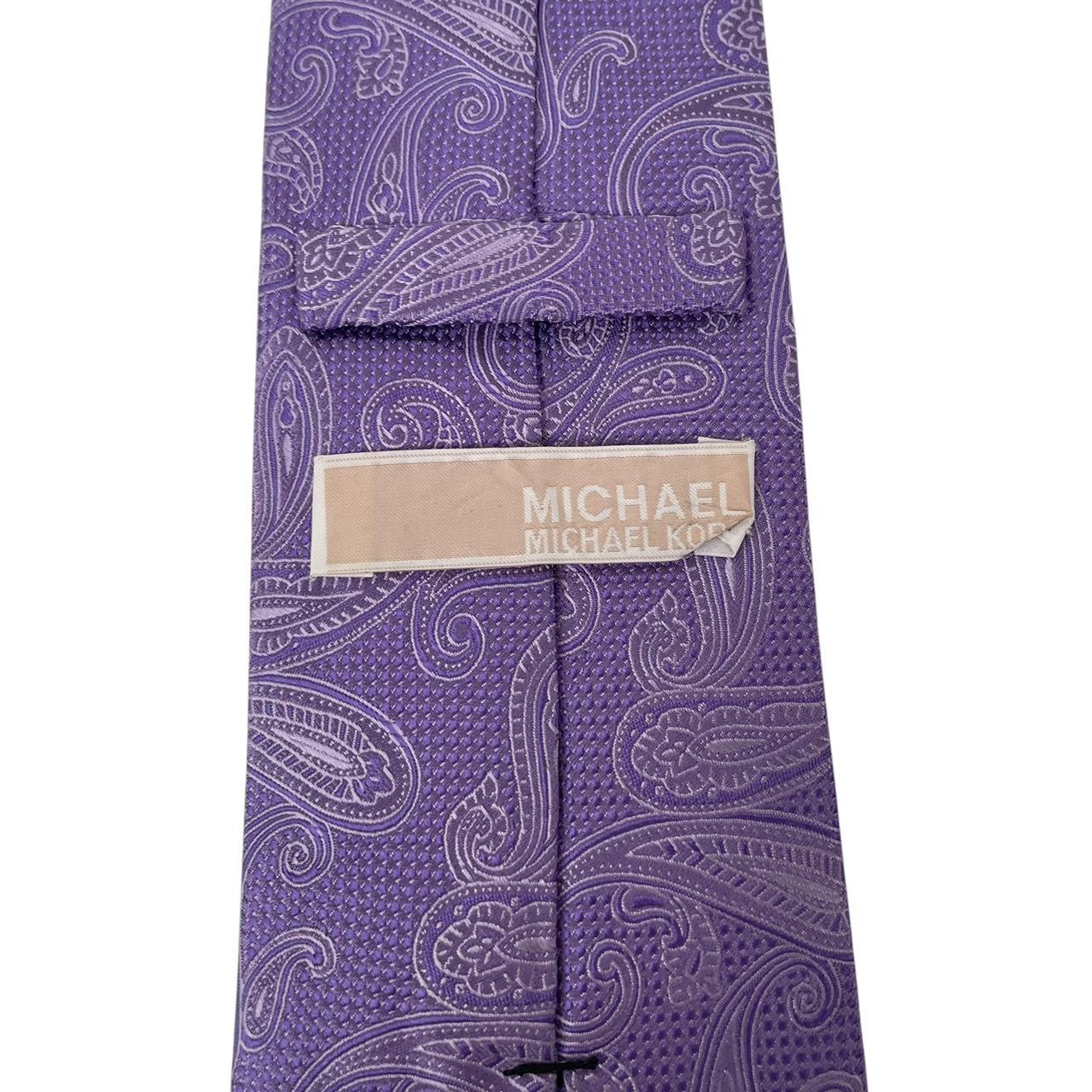 Michael Kors Purple Paisley Silk Tie