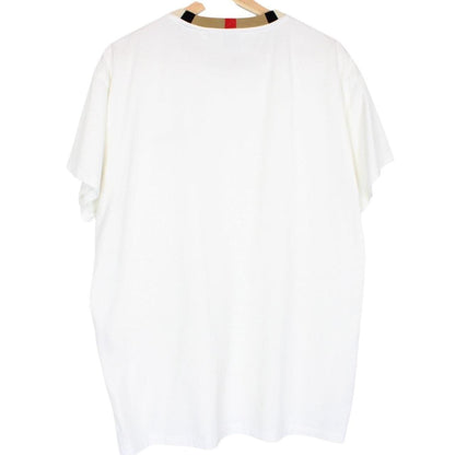 Burberry White and Tan Brown Jayson Nova Check Short Sleeve T-Shirt