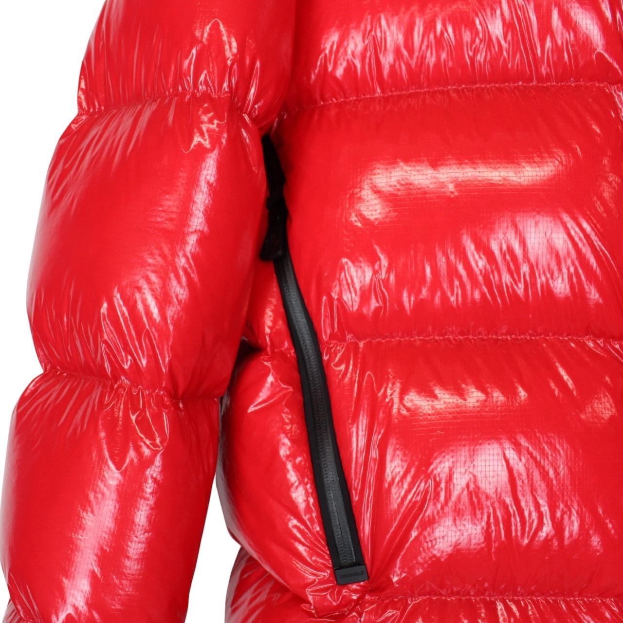 Moncler Grenoble Verrand Red and Black Full Zip Nylon Down Jacket