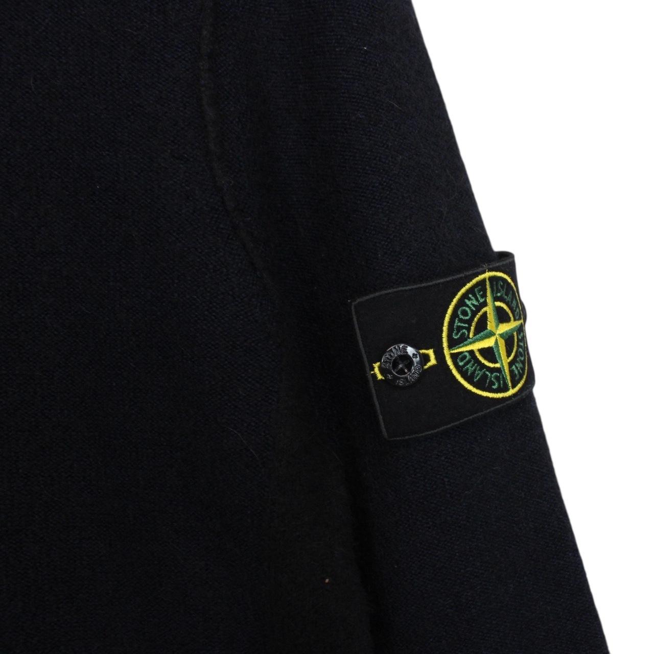Stone Island AW 2017 Navy Blue and Black Alpaca Wool Knit Blend Jumper
