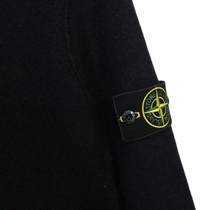 Stone Island AW 2017 Navy Blue and Black Alpaca Wool Knit Blend Jumper