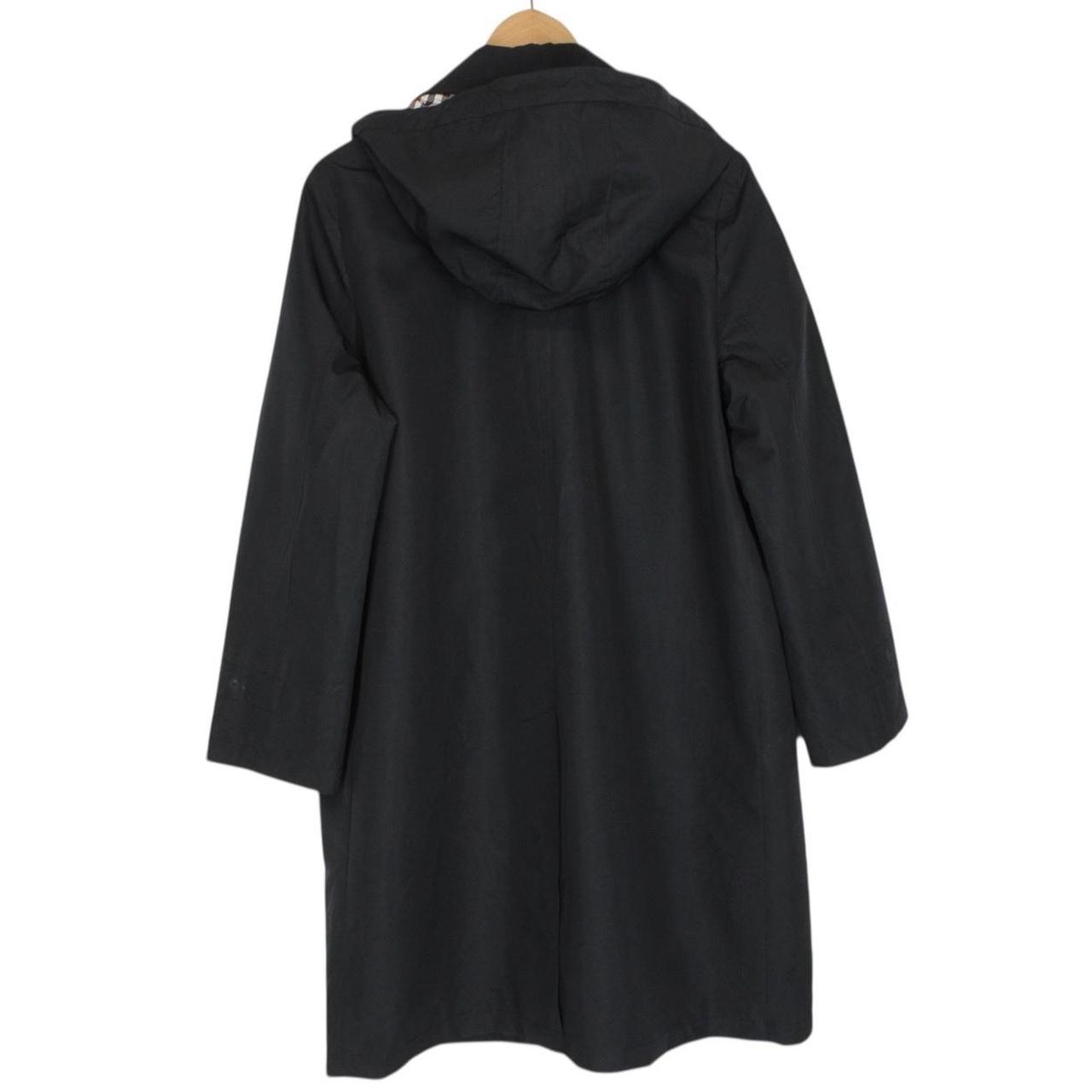 Aquascutum Black House Check Lined Hooded Coat