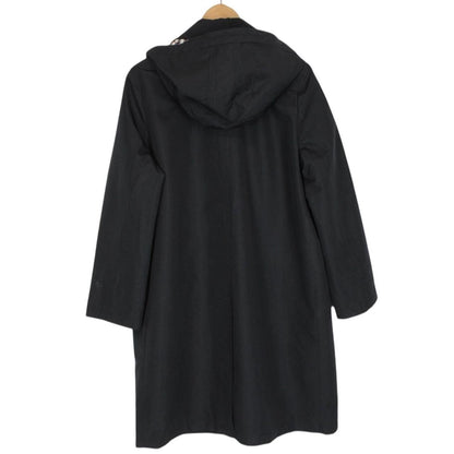 Aquascutum Black House Check Lined Hooded Coat