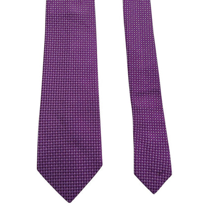 Hugo Boss purple silk tie with smooth texture and subtle sheen.