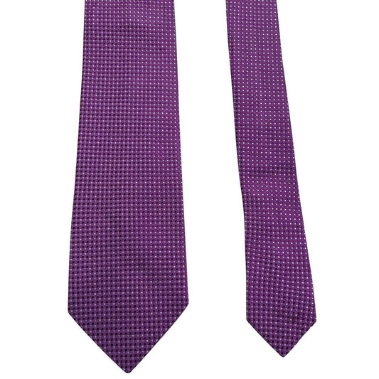 Hugo Boss purple silk tie with smooth texture and subtle sheen.