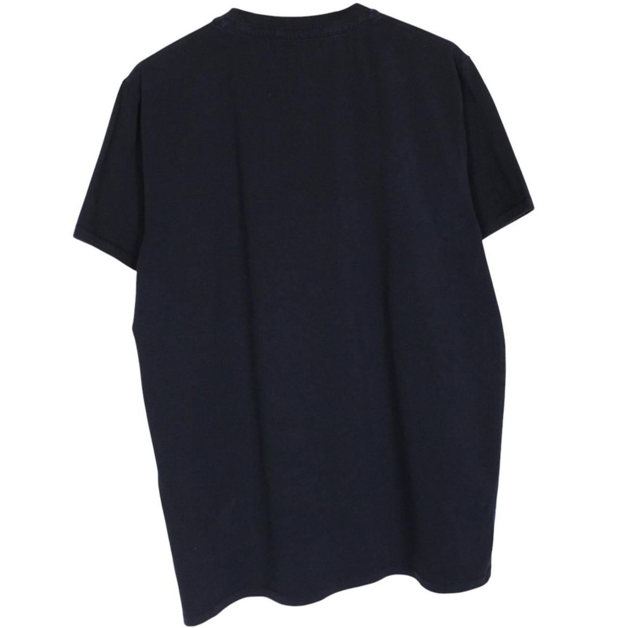 Just Cavalli navy blue cotton t-shirt with snake print and chest pocket detail.