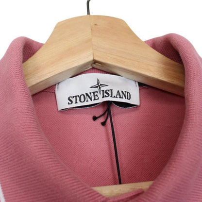 Stone Island Pink Short Sleeve Slim Fit Organic Cotton Polo Shirt