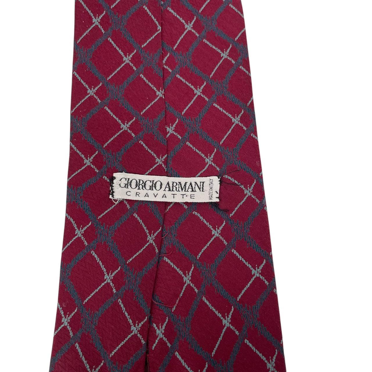 Vintage Giorgio Armani Burgundy Silk Tie