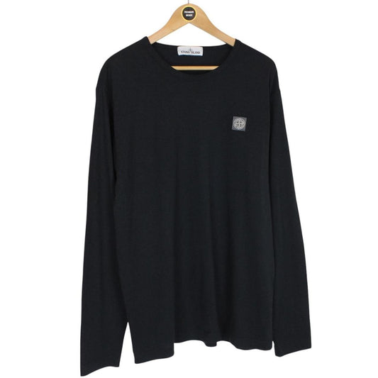 Stone Island SS 2018 Black Long Sleeve Compass T-Shirt