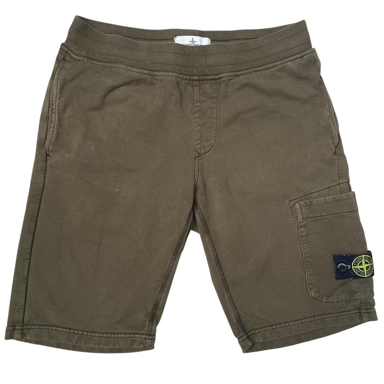 Stone Island SS 2019 Khaki Green Cotton Jogger Shorts