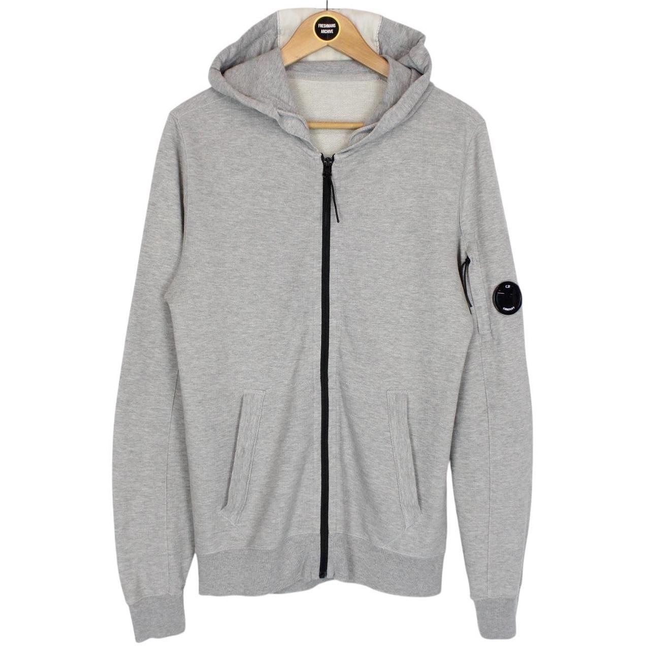 CP Company Grey Full Zip Lens Cotton Hoodie Jumper