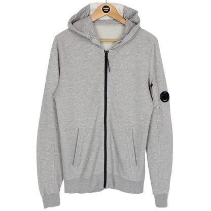 CP Company Grey Full Zip Lens Cotton Hoodie Jumper