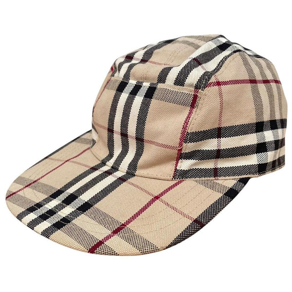 Vintage Burberry London Beige Nova Check 5 Panel Baseball Cap